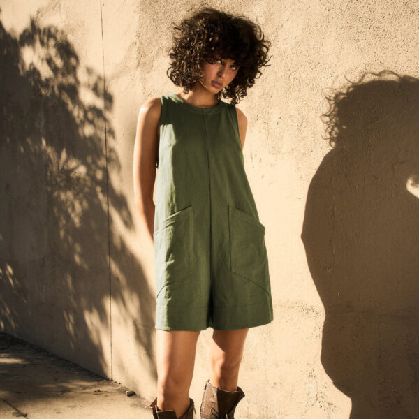 Solid Color Loose Jumpsuit With Pockets Fashion Summer Straight Cargo Shorts Overall Pants Beach Womens Clothing - Image 4
