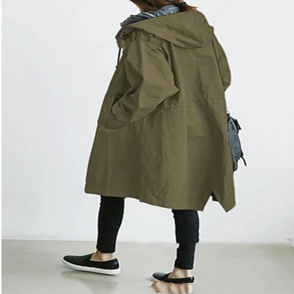 Women Windbreaker Jacket Casual Loose Button Pockets Hooded Quick Dry Windproof Waterproof Clothes For Outdoor Hiking Camping - Image 7